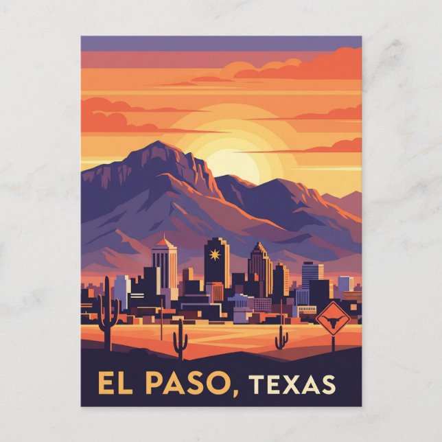 El Paso Texas Travel Vykort (Framsida)