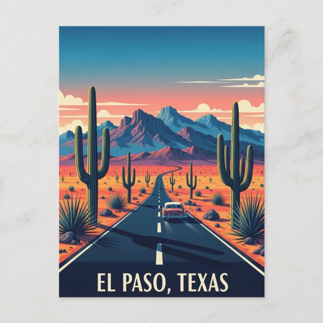 El Paso Texas Travel Vykort (Framsida)