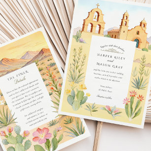 El Paso Texas Uppdrag Church Bröllop Inbjudningar