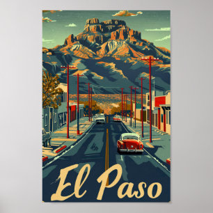 El Paso Texas USA Berömd Travel Ställe Poster