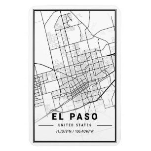 El Paso Texas USA City Travel City Karta Magnet
