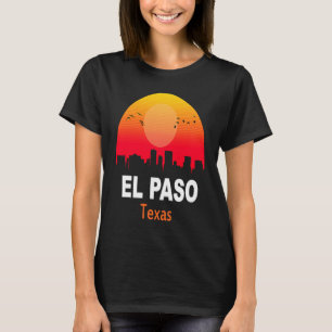 El Paso Texas Vintage Sunset Retro City State USA T Shirt