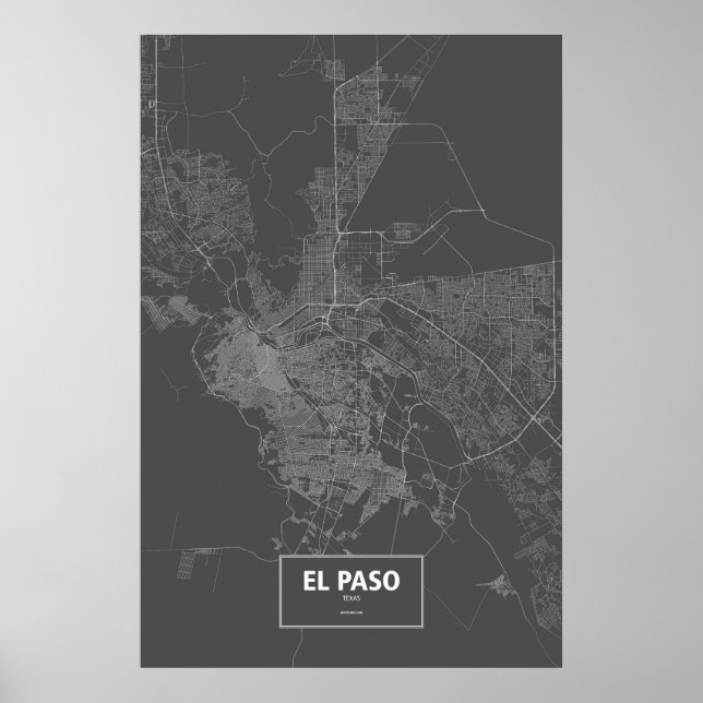 El Paso, Texas (vit på svart) Poster (Framsidan)