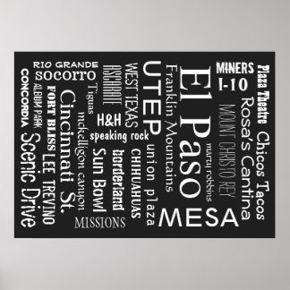 El Paso TX-landmärken Poster