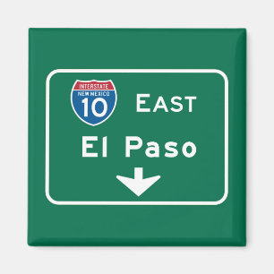 El Paso TX-vägmärke Magnet
