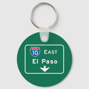 El Paso TX-vägmärke Nyckelring
