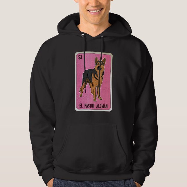 El Pastor Aleman Mexican Slang Lottery Bingo Cards Hoodie (Framsida)