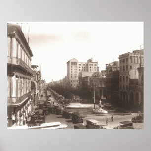 El Prado de La Habana 1920's Foto Antigua Poster