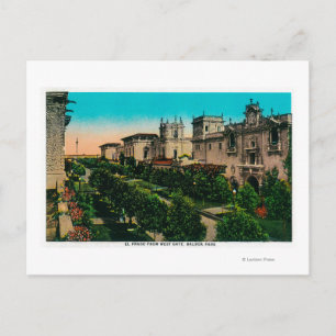 El Prado från Väster, Balboa Park Vykort