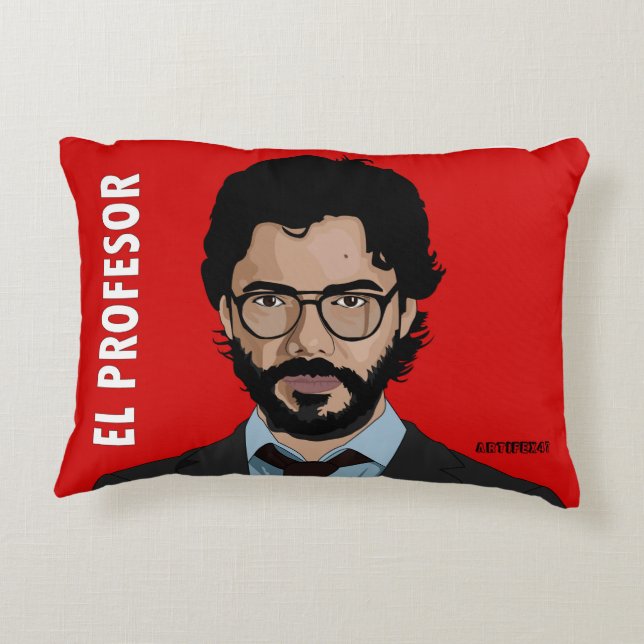 El Profesor La Casa De Papel Pillow Prydnadskudde (Baksidan)