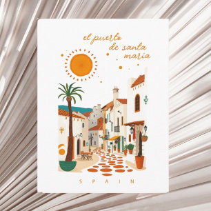 El puerto de santa María Spanien vit stad semester Vykort