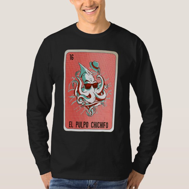 El Pulpo Chichifo Mexican Slang Lottery Bingo Card T Shirt (Framsida)