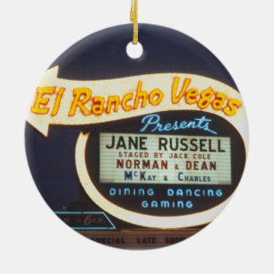 El Rancho Vegas Neon Sign 1959 Las Vegas Casino Julgransprydnad Keramik