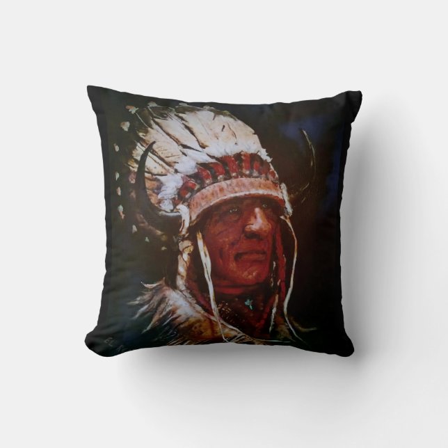 "El Reno Chief" Throw Pillow Kudde (Framsida)