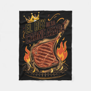 El Rey De La Carne Asada Bbq Cookout Master Kung F Fleecefilt