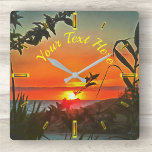 El Rio Pitillal 2009 Square Wall Clock Fyrkantig Klocka<br><div class="desc">Färglägga "El Rio Pitillal 2009"-samlingen Anpassa på produktsidan eller klicka på knappen "Anpassa" om du vill ha fler designalternativ. Utformningen skapades från min målning "El Rio Pitillal 2009" och fångade en vy från El Oasis del Holi på ett hotell bredvid El Rio Pitillal där den flödar in i Banderas Bay...</div>