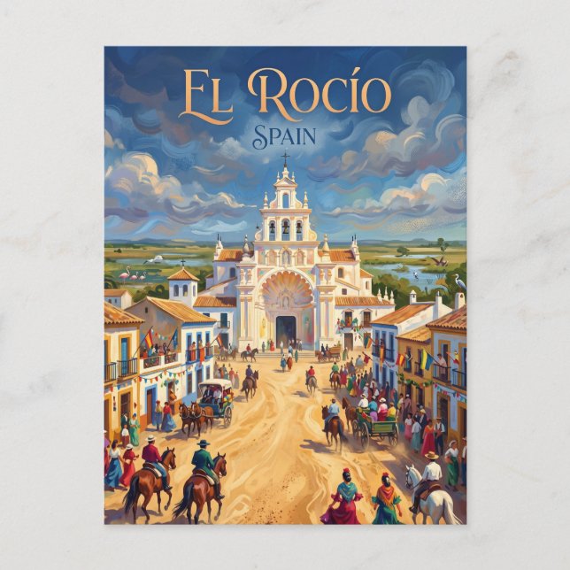 El Rocío byn Spanien Vykort (Framsida)