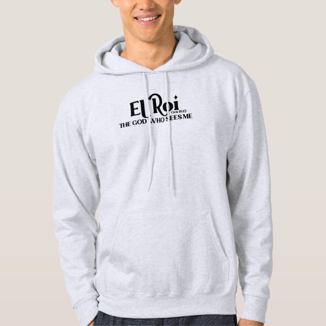 El Roi Gud som ser Genesis 16:13 Bible  Hoodie (Framsida)