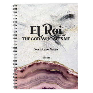 El Roi Gud som ser mig monogramskript Anteckningsbok