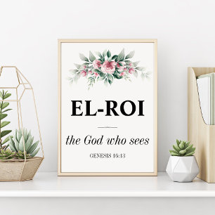 El Roi Wall Art   Christian Scripture Bible Verse Poster