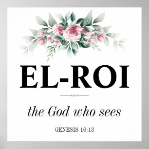 El Roi Wall Art   Christian Scripture Bible Verse Poster