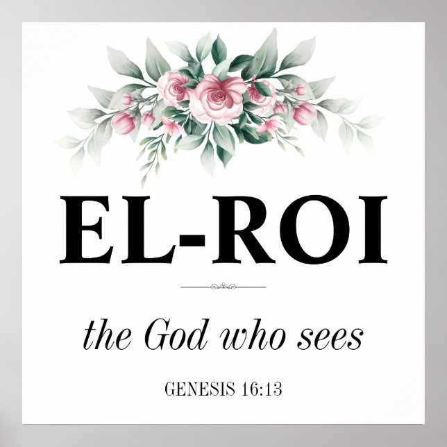 El Roi Wall Art | Christian Scripture Bible Verse Poster (Framsidan)