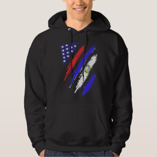 El Salvador American Grown Flagga USA Patriot Heri Hoodie