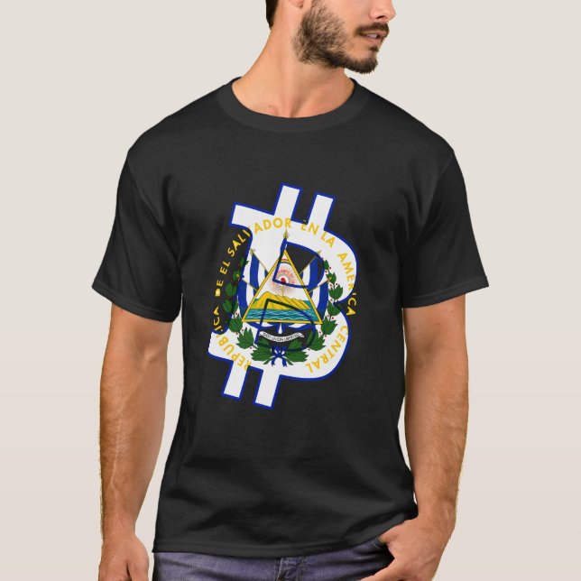 El Salvador Bitcoin Adoption El Salvador Flagga T Shirt (Framsida)