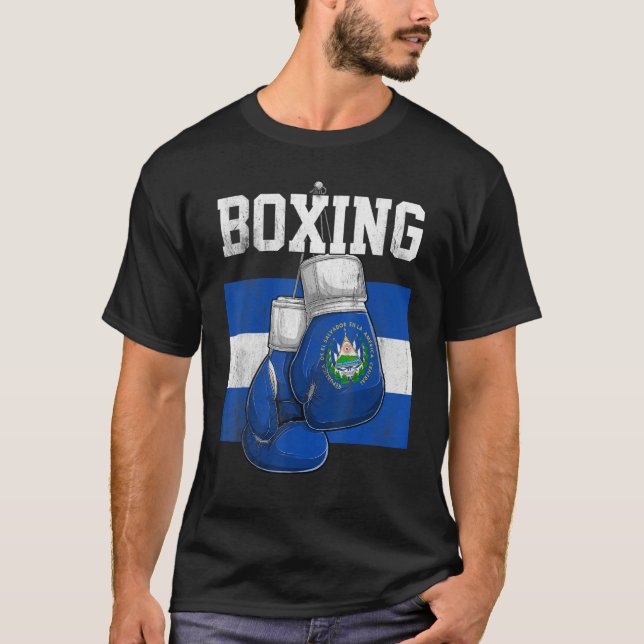 El Salvador Boxing Handskar Boxer Boxing T Shirt (Framsida)