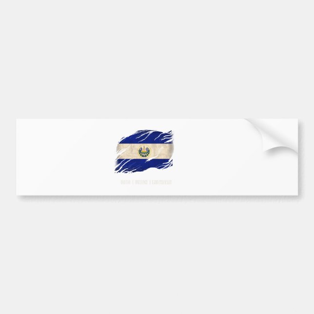 El Salvador Bumper Sticker - Dios Union Libertad Bildekal (Framsidan)