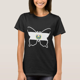 El Salvador Butterfly Flagga Emblem Jackar Arm Tee