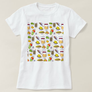 El Salvador camiseta antojitos para mujer, Blanco Tee