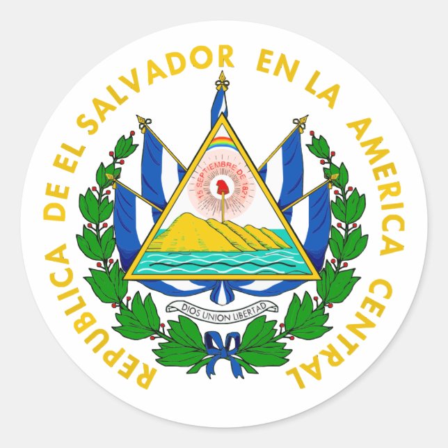 El Salvador COA Runt Klistermärke (Framsida)