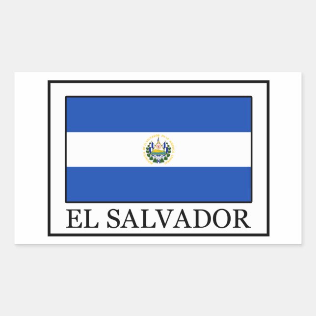 El Salvador-dekal Rektangulärt Klistermärke (Framsida)