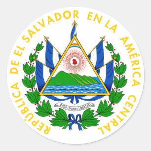 El Salvador - emblem/flagga/vapensköld/symbol Runt Klistermärke