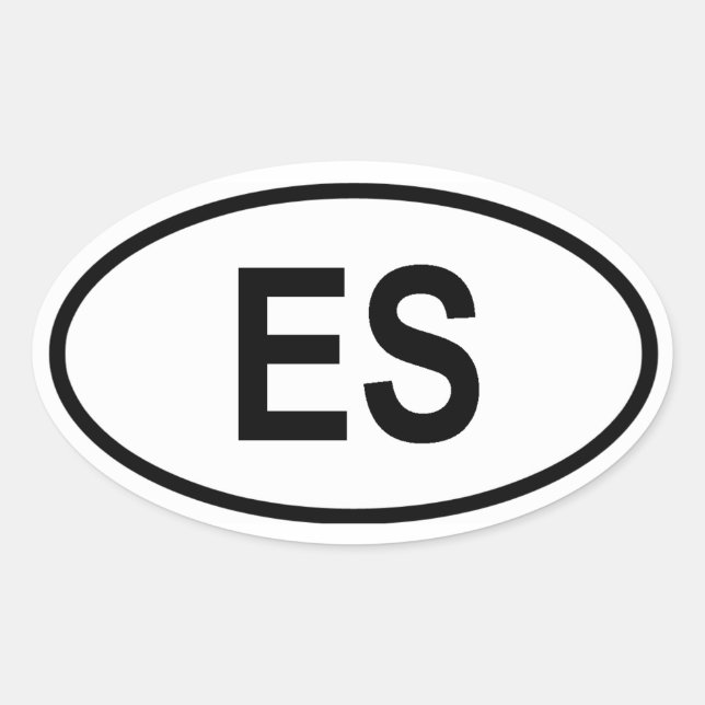 El Salvador ’ES’ Ovalt Klistermärke (Framsida)