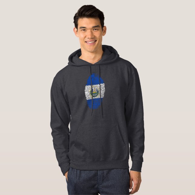 El Salvador-fingeravtryck, flagga Hoodie (Hel framsida)
