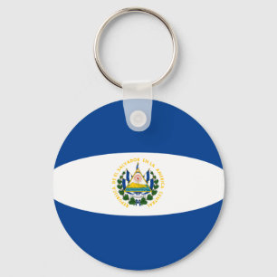El Salvador Fisheye Flagga Keychain Nyckelring