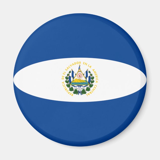 El Salvador Fisheye Flagga Magnet (Framsidan)