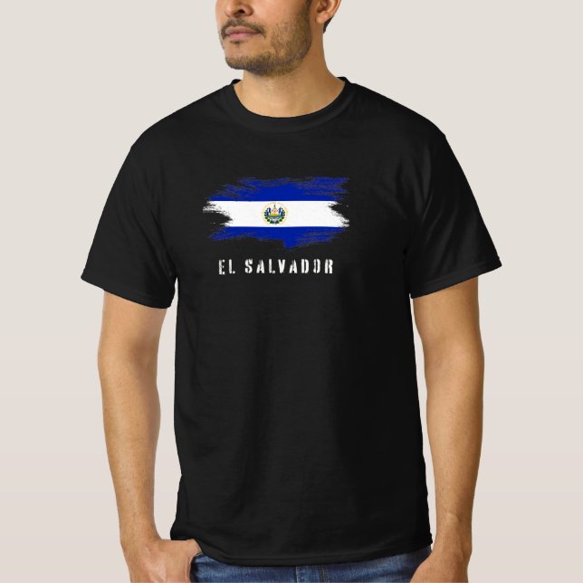 El Salvador flag, bandera de el salvador, Pupusas T Shirt (Framsida)