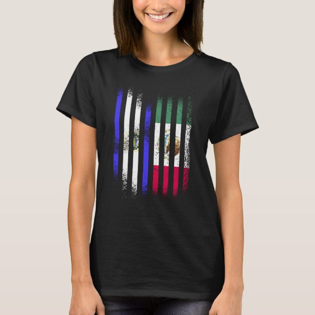 El Salvador Flag Mexico Grown Country Flags Stripe T Shirt (Framsida)