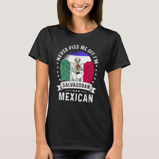 El Salvador Flag Mexico Grown  Humor Citizen Pride T Shirt (Framsida)