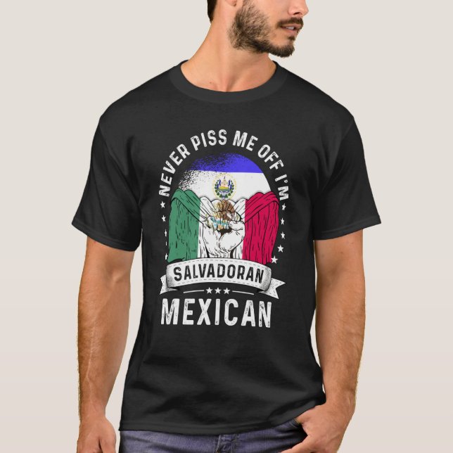El Salvador Flag Mexico Grown  Humor Citizen Pride T Shirt (Framsida)