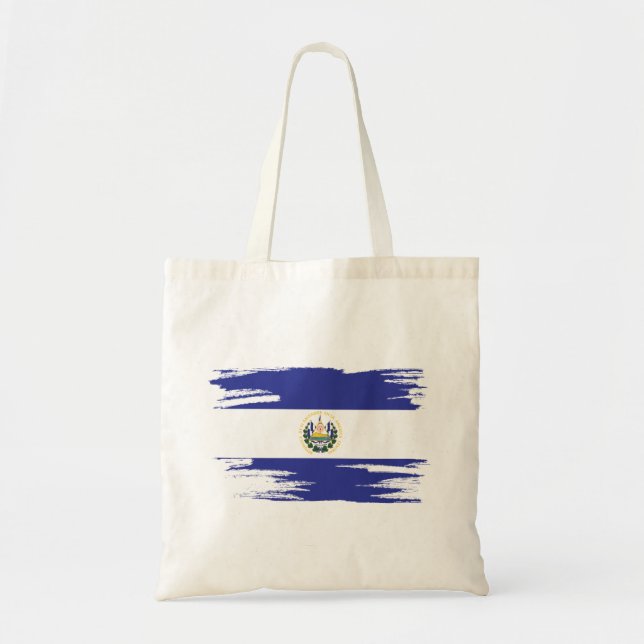 El Salvador Flagga Brush Art Tygkasse (Framsidan)