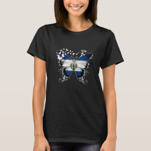 El Salvador Flagga Butterfly Graphic T Shirt