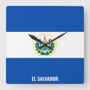 El Salvador Flagga Dazzling Patriotic Fyrkantig Klocka