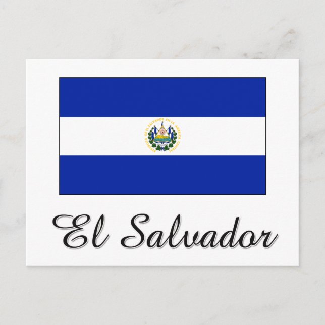 El Salvador Flagga Design Vykort (Framsida)