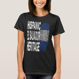 El-Salvador Flagga Fingerprint Hispanic Heritage M T Shirt