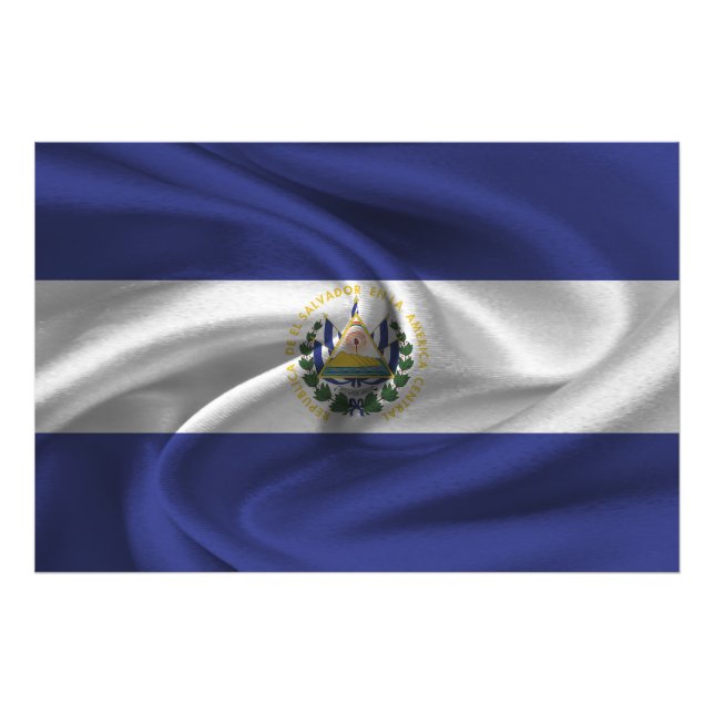 El Salvador Flagga Fototryck (Framsidan)