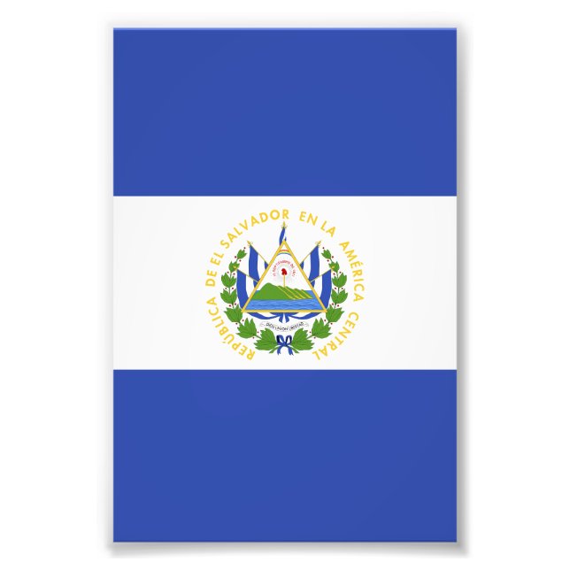 El Salvador flagga Fototryck (Framsidan)